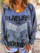 Load image into Gallery viewer, Women's Long Sleeve LIVE LIFE Print Sweatshirt
