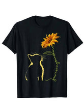Load image into Gallery viewer, Sunflower cat short sleeve t-shirt
