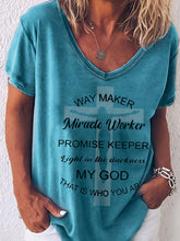 Load image into Gallery viewer, Women's Way Maker Letras Faith Camiseta de manga curta
