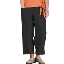 Load image into Gallery viewer, Irregular hemp pants with pockets
