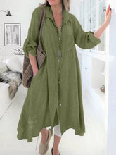 Load image into Gallery viewer, Vestido camisero largo irregular para mujer
