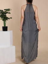 Load image into Gallery viewer, Vestido feminino com recortes em algodão e renda rendada
