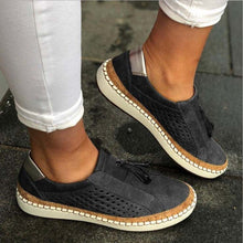 Load image into Gallery viewer, Mocassins de borla plana respirável feminino
