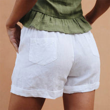 Load image into Gallery viewer, Shorts de linho de algodão com cordão confortável
