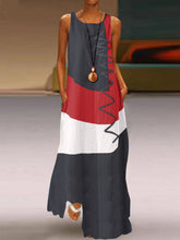 Load image into Gallery viewer, Vestido feminino de algodão e linho sem mangas colorido
