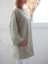 Load image into Gallery viewer, Women's Long Sleeve Cotton Linen Dress
