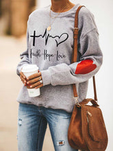 Load image into Gallery viewer, Hoodie de manga comprida Faith Hope Love
