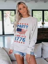 Load image into Gallery viewer, PARTY LIKE IT'S 1776 American Flag Print Sweatshirt for Women
