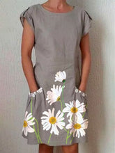 Load image into Gallery viewer, Vestido de linho e algodão girassol para mulheres
