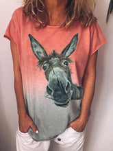 Load image into Gallery viewer, T-shirt com estampa animal e tie dye fofa
