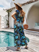 Load image into Gallery viewer, Loose-fit floral print ruffle jumpsuit

