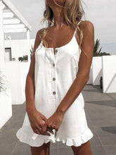 Load image into Gallery viewer, Ruffled cotton and linen jumpsuit
