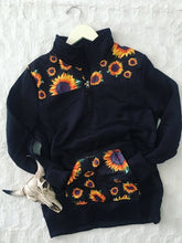 Load image into Gallery viewer, Sunflower Print Panel Zip Hoodie

