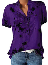 Load image into Gallery viewer, Women's Oversized Short Sleeve Floral Print Shirt
