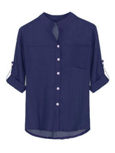 Load image into Gallery viewer, Camisa holgada holgada de algodón y lino para mujer
