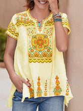 Load image into Gallery viewer, Camiseta feminina de algodão e linho com estampa boho
