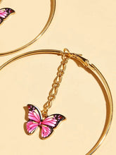 Load image into Gallery viewer, 1 Pair of Butterfly Hoop Earrings
