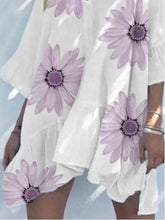 Load image into Gallery viewer, Vestido de volantes con estampado de margaritas para mujer
