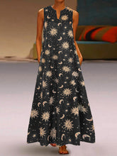 Load image into Gallery viewer, Women's Sleeveless V-Neck Star Print Dress
