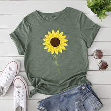 Load image into Gallery viewer, Sunflower print short sleeve t-shirts
