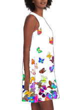 Load image into Gallery viewer, Vestido amplio sin mangas con estampado de mariposas de colores

