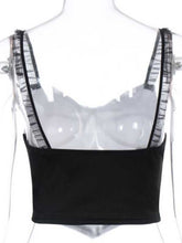 Load image into Gallery viewer, Butterfly print suspender tube top
