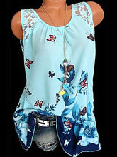 Load image into Gallery viewer, Loose-fit sleeveless t-shirt with butterfly print
