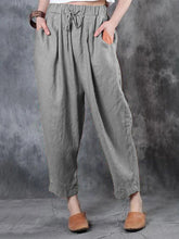 Load image into Gallery viewer, Stretch linen and cotton bandage pants for women
