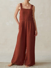 Load image into Gallery viewer, Wide-leg jumpsuit buttoned to one side

