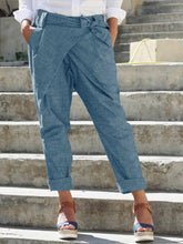 Load image into Gallery viewer, Calça casual feminina com bolso em arco
