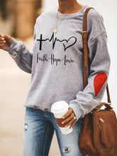 Load image into Gallery viewer, Hoodie de manga comprida Faith Hope Love
