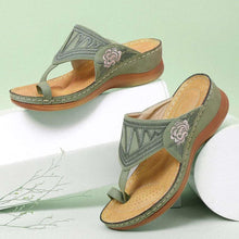 Load image into Gallery viewer, SANDALIAS CUÑAS COMFY BORDADO
