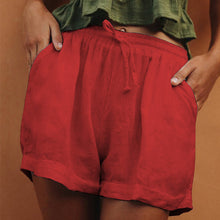 Load image into Gallery viewer, Shorts de linho de algodão com cordão confortável
