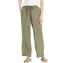 Load image into Gallery viewer, Pantalón de lino con bolsillos deslizantes en la cintura

