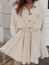 Load image into Gallery viewer, Women's Loose Cotton and Linen Trapeze Dress
