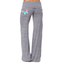 Load image into Gallery viewer, Comfy yoga pants with bell bottom and butterfly print
