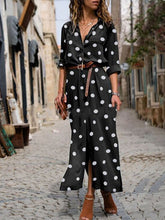 Load image into Gallery viewer, Vestido longo de bolinhas feminino
