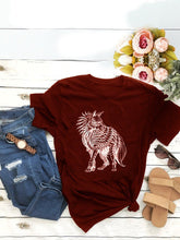 Load image into Gallery viewer, Wolf print short sleeve t-shirt
