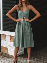 Load image into Gallery viewer, Vestido camisola de algodón con cuello en V sexy para mujer
