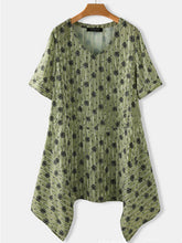Load image into Gallery viewer, Camisa casual irregular de manga corta con cuello en V para mujer
