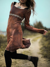 Load image into Gallery viewer, Vestido feminino vintage bordado de manga comprida
