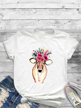 Load image into Gallery viewer, Casual fawn print t-shirt for women
