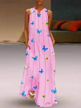 Load image into Gallery viewer, Vestido sem mangas com estampa colorida de borboletas

