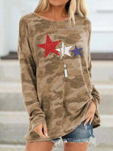 Load image into Gallery viewer, Camouflage top with star print
