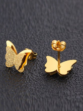 Load image into Gallery viewer, Pendientes de mariposa esmerilados pulidos con chorro de arena de moda
