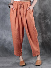 Load image into Gallery viewer, Stretch linen and cotton bandage pants for women
