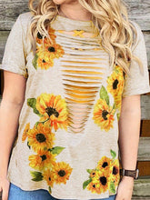 Load image into Gallery viewer, Camiseta de moda sexy con estampado de girasol para mujer
