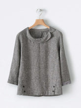 Load image into Gallery viewer, Women's cotton and linen button-down shirt
