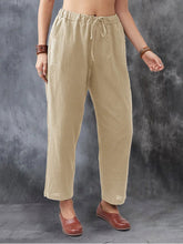 Load image into Gallery viewer, Stretch linen and cotton bandage pants for women
