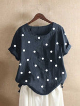 Load image into Gallery viewer, Polka Dot Print Casual T-Shirt Short Sleeve Casual T-Shirt
